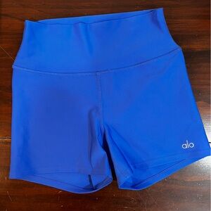 ALO Yoga High-Rise Athletic Bike Shorts in Electric Blue